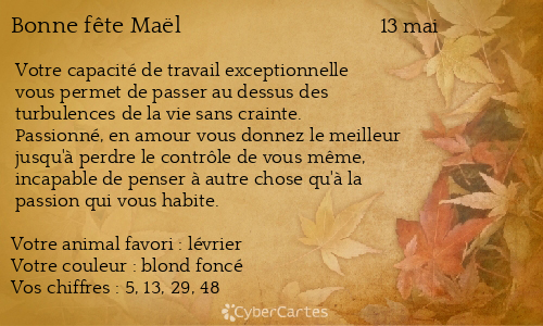 Carte bonne fête Maël
